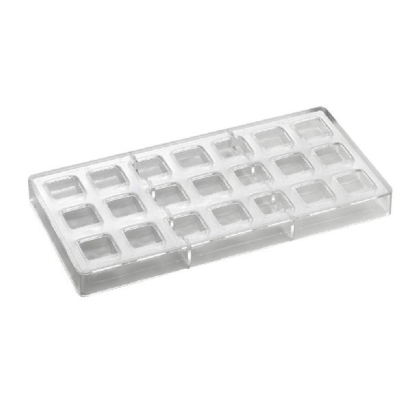 ARTISANAL square pralines mould - 21 pcs for mould Smooth square