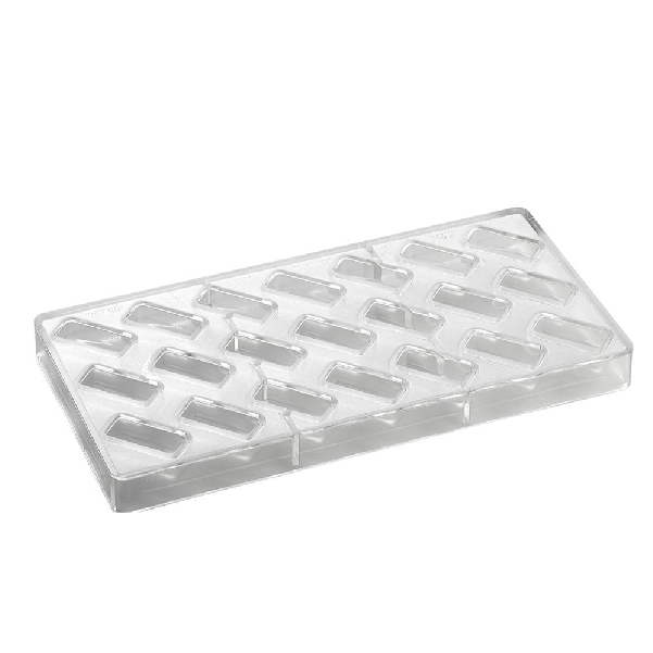 ARTISANAL rectangular pralines mould - 21 pcs for mould Smooth rectangular