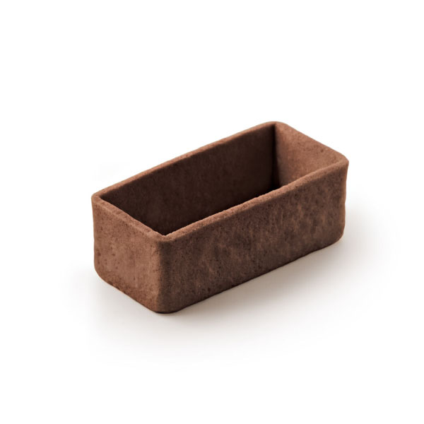 Straight- edge mini tartlet, rectangle cocoa