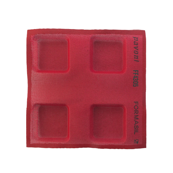 FORMASIL micro perforated silicon mould - 4 square indents