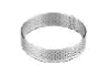 Micro perforated stainless steel round bands for single-serving tarts